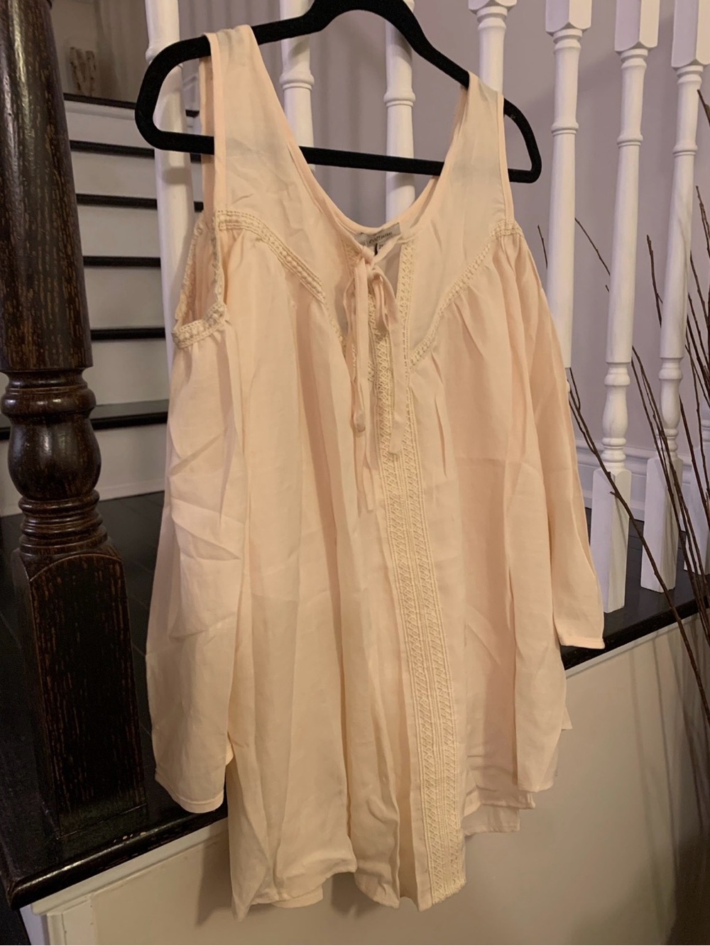 Cozy Casual Cream Cold-Shoulder Boho Tunic